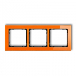 Karlik DECO Ramka uniwersalna potrójna - efekt szkła ramka pomarańczowa spód czarny pomarańczowy PODTYNKOWY  IP 20 13-12-DRS-3