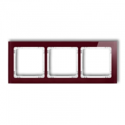 Karlik DECO Ramka uniwersalna potrójna - efekt szkła ramka bordowa spód biały bordowy PODTYNKOWY  IP 20 14-0-DRS-3