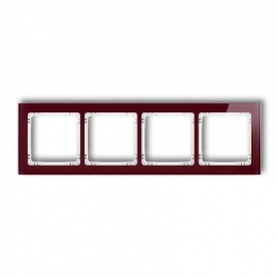 Karlik DECO Ramka uniwersalna poczwórna - efekt szkła ramka bordowa spód biały bordowy PODTYNKOWY  IP 20 14-0-DRS-4