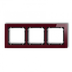 Karlik DECO Ramka uniwersalna potrójna - efekt szkła ramka bordowa spód czarny bordowy PODTYNKOWY  IP 20 14-12-DRS-3