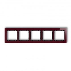 Karlik DECO Ramka uniwersalna 5-krotna - efekt szkła ramka bordowa spód czarny bordowy PODTYNKOWY  IP 20 14-12-DRS-5