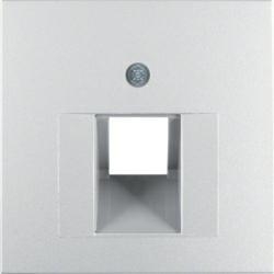 HAGER POLO Berker B.kwadrat płytka czołowa gniazda 1xRJ45 i RJ11 alu mat 14071404