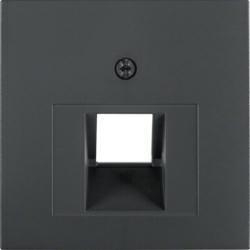HAGER POLO Berker b.kwadrat płytka czołowa gniazda 1xRJ45 i 1xRJ11 antracyt mat 14071606