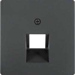HAGER POLO  Berker  Q.1 Q.3 element centralny gniazda telefonicznego / komputerowego pojedyncza antracyt aksamit 14076086