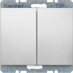 HAGER POLO Berker K.5 Łącznik podwójny aluminium 533035+14357003
