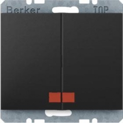 HAGER POLO Berker K.1 Łącznik świecznik. podśw. antracyt 533035+14377006+160510