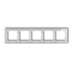 Karlik DECO Ramka uniwersalna 5-krotna - efekt szkła ramka szara spód biały szary PODTYNKOWY  IP 20 15-0-DRS-5