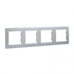 KONTAKT-SIMON Simon15 Ramka poczwórna uniwersalna aluminium 1501640-026