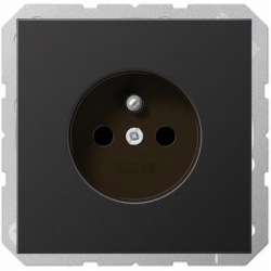 JUNG LS990 gniazdo pojedyncze z/u ciemne aluminium