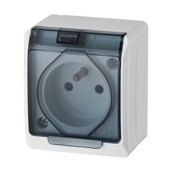 ELEKTRO-PLAST NASIELSK Hermes 0321-01 Gniazdo hermetyczne pojedyncze z/u 16A IP44 z klapką