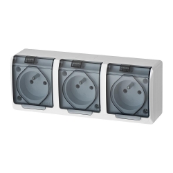 ELEKTRO-PLAST NASIELSK Hermes 0323-01 Gniazdo hermetyczne potrójne z/u z klapką dymną