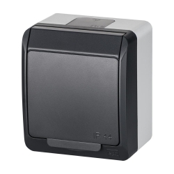 ELEKTRO-PLAST NASIELSK Hermes Gniazdo hermetyczne pojedyncze z/u 16A IP44 antracytowy GNT 0321-07