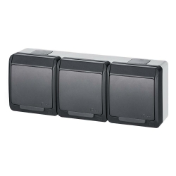 ELEKTRO-PLAST NASIELSK Hermes 0323-07 Gniazdo hermetyczne potrójne z/u 16A IP44 antracyt