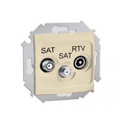KONTAKT-SIMON Simon15 Gniazdo antenowe RTV/SAT/SAT końcowe beżowe 1591038-031