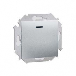 KONTAKT-SIMON Simon15 Przycisk zwierny poj. z podśw. aluminium 1591160-026