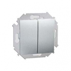 KONTAKT-SIMON Simon15 Przycisk podwójny zwierny aluminium metalizowa 1591396-026