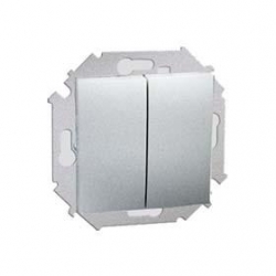 KONTAKT-SIMON Simon15 Łącznik schodowy podwójny aluminium 1591397-026