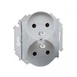 KONTAKT-SIMON Simon15 Gniazdo podwójne z/u 16A IP20 aluminium 1591462-026