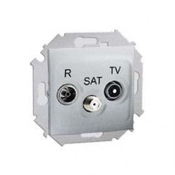 KONTAKT-SIMON Simon15 Gniazdo antenowe R/TV/SAT końcowe aluminium 1591466-026