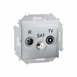 KONTAKT-SIMON Simon15 Gniazdo antenowe R/TV/SAT przelot. aluminium 1591467-026K