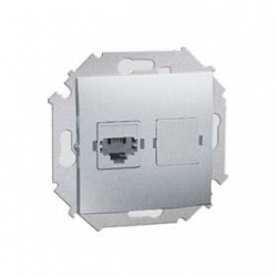 KONTAKT-SIMON Simon15 Gniazdo pojedyncze telefoniczne RJ11 aluminium 1591480-026