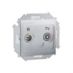 KONTAKT-SIMON Simon15 Gniazdo antenowe R/TV zakończeniowe aluminium 1591488-026