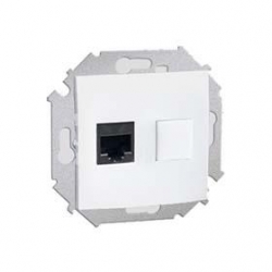 KONTAKT-SIMON Simon15 Gniazdo RJ45 komp. poj. RJ45 kat.5e białe 1591551-030