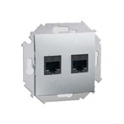 KONTAKT-SIMON Simon 15 Gniazdo podwójne komp 2xRJ45 kat.5e aluminium 1591552-026