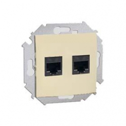 KONTAKT-SIMON Simon15 Gniazdo podwójne komp. 2xRJ45 kat.5e beżowe 1591552-031