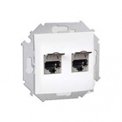 KONTAKT-SIMON Simon15 Gniazdo podwójne komp 2xRJ45 kat. 5e alu 1591554-026