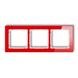 Karlik DECO Ramka uniwersalna potrójna - efekt szkła ramka czerwona spód biały czerwony PODTYNKOWY  IP 20 17-0-DRS-3