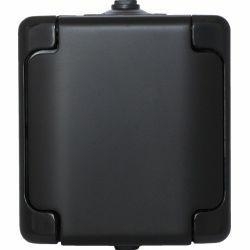 KOS-ELEKTRO SYSTEM BRYZA Gniazdo hermetyczne pojedyncze z/u 16A IP54 z klapką czarne 180932