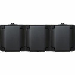 KOS-ELEKTRO SYSTEM BRYZA Gniazdo hermetyczne potrójne z/u 16A IP54 z klapką czarne 180940