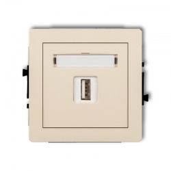 Karlik DECO gniazdo pojedyncze USB-AA 2.0 beżowy PODTYNKOWY bez ramki IP 20 1DGUSB-1