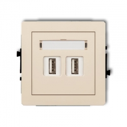 Karlik DECO gniazdo podwójne 2xUSB-AA 3.0 beżowy PODTYNKOWY bez ramki IP 20 1DGUSB-6
