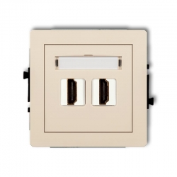 Karlik DECO gniazdo podwójne HDMI beżowy PODTYNKOWY bez ramki IP 20 1DHDMI-2