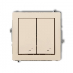 Karlik DECO łącznik podwójny schodowy beżowy PODTYNKOWY bez ramki IP 20 10AX 250V 1DWP-33