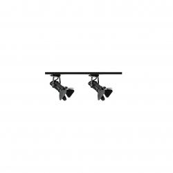 Zestaw 2x lampa MODENA 1F czarna z żarówką led gu10 PHILIPS 5W ciepła biała + szynoprzewód 1m kolor czarny