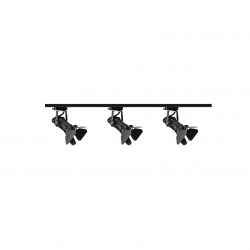 Zestaw 3x lampa MODENA 1F czarna z żarówką led gu10 PHILIPS 5W ciepła biała + szynoprzewód 1m kolor czarny