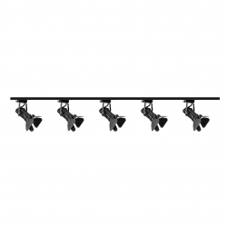 Zestaw 5x lampa MODENA 1F czarna z żarówką led gu10 PHILIPS 5W ciepła biała + szynoprzewód 2 x 2m kolor czarny