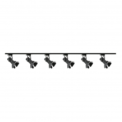 Zestaw 6x lampa MODENA 1F czarna z żarówką led gu10 PHILIPS 5W ciepła biała + szynoprzewód 2 x 2m kolor czarny