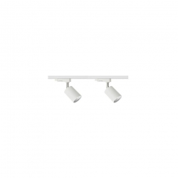Zestaw 2x lampa SIENA Track 3F biała z żarówką led gu10 PHILIPS 5W ciepła biała + szynoprzewód 1m kolor biały
