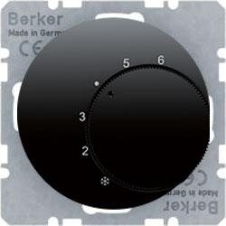 HAGER POLO Berker R.1/R.3 Regulator temp pomieszczenia styk. zm. czarny 20262045