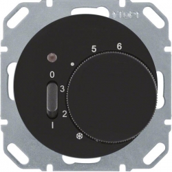 HAGER POLO Berker R.1/R.3 Regulator temp pomieszczenia styk zw. czarny 20302045