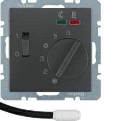 HAGER POLO Berker Q.1 Q.3 Q.7 Regulator temperatury podłogowy antracyt aksamit z sondą 20346086