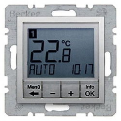 HAGER POLO Berker B.kwadrat Regulator temperatury z wyświetlaczem aluminium 20441404
