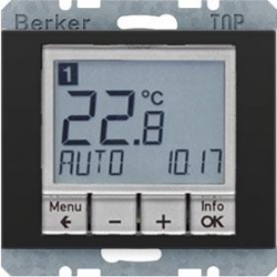 HAGER POLO Berker K.1 Regulator temp. ze ster. czasowym i elem. central. antracyt