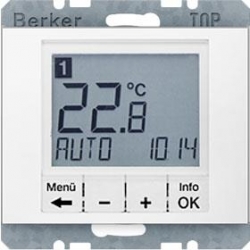 HAGER POLO Berker K.1 Regulator temp. ze ster. czasowym i elem. biały 20447109