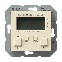 Gira Reg. temp. 230 V z zegarem System 5 5 kremowy