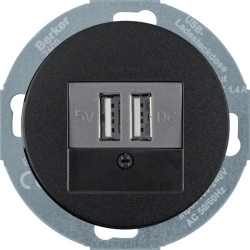 HAGER POLO Berker 1930 Gniazdo USB ładowania 230V antracyt 26002045